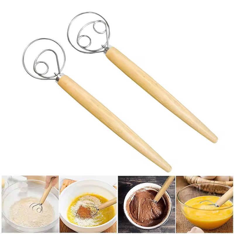 Danish Pancake Pan - 대형 핸드 덴마크식 반죽 거품기 빵