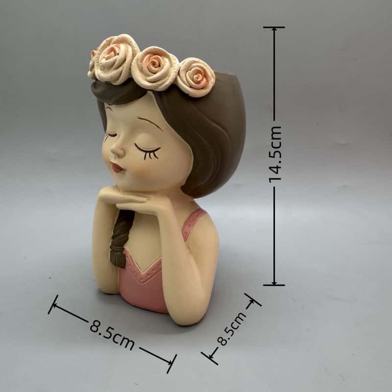 귀여운 소녀 모양의 꽃 화분 실리콘 몰드. 석고, 레진 - Potsticker Mold 리뷰 및 가격